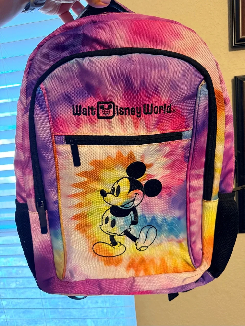 Disney Tie-Dye Mickey Backpack - Pink, Purple, Yellow, Blue